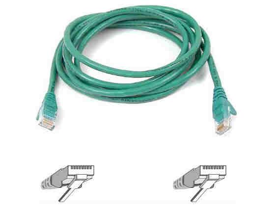 Belkin International Inc 5ft Cat6 Snagless Patch Cable, Utp, Green Pvc Jacket, 23awg, 50 Micron, Gold Pla