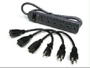 C2g 6-outlet Power Strip With Surge Suppressor (3) 1ft Outlet Saver Power Extension
