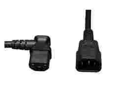 Tripp Lite 2ft Computer Cord Extension Cable C14 To Left Angle C13 10a 18awg