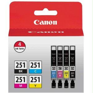 Canon Usa Cli-251 4 Color Ink Pack For The Canon Mg6320, Ip7220, Mg5420, Mx922, Mg7120, Mg
