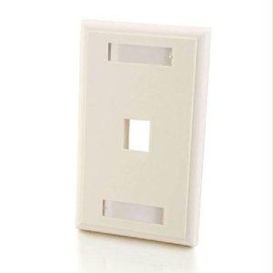 C2g One Keystone Single Gang Wall Plate - White