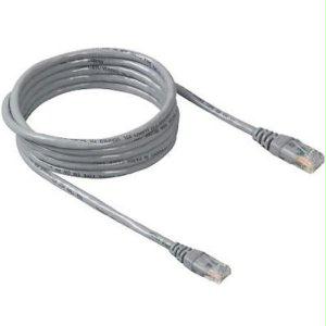 Belkin International Inc 18in Cat5e Patch Cable, Utp, Gray Pvc Jacket, 24awg, T568b, 50 Micron, Gold Plat