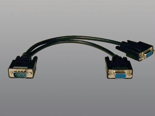 Tripp Lite 1ft Vga Monitor Y Splitter Cable High Resolution Hd15 M/2xf 1 Ft