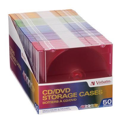 Verbatim Americas Llc 50pk Cd Dvd Color Slim Storage Cases