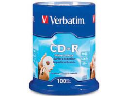 Verbatim Americas Llc Verbatim - Cd-r - 700 Mb - 52x (max) - 5.25inch - White - Spindle - Storage Medi