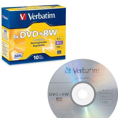 Verbatim Americas Llc 10pk Dvd+rw 4.7gb 4x Branded Surface Jc
