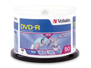 Verbatim Americas Llc Dvd-r 4.7gb 16x Branded Surface 50pk