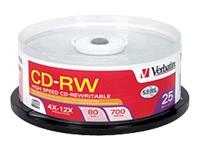 Verbatim Americas Llc 25pk Cd-rw 80min 700mb 4x-12x Hi Speed