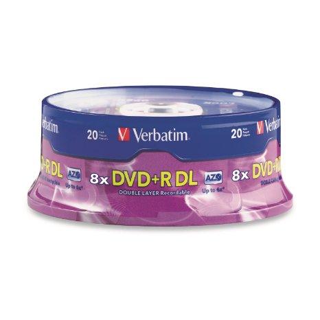 Verbatim Americas Llc 20pk Dvd+r Dl 8.5gb 2.4x, Branded