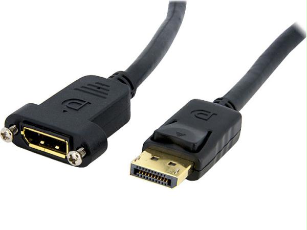 Startech 3ft Panel Mount Displayport Cable (male To Female); 4k X 2k Video (3840x2400p 60