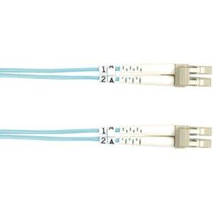 Black Box Om3 50/125 Multimode Fiber Optic Patch Cable - Ofnr Pvc, Lc To Lc, Aqua, 2-m (6.