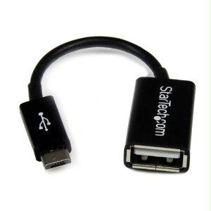 Startech 5in Micro Usb To Usb Otg Host Adapter - Micro Usb Male To Usb A Female On-the-go