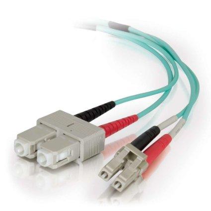 Legrand Dat 1m Lc-sc 50/125 Om4 Duplex Multimode Pvc Fiber Optic Cable - Aqua